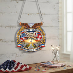 DIY Diamond Art Painting Pendant, Creative Design for American Independence Day, Irregular Shaped PET Material Home Decor Pendant