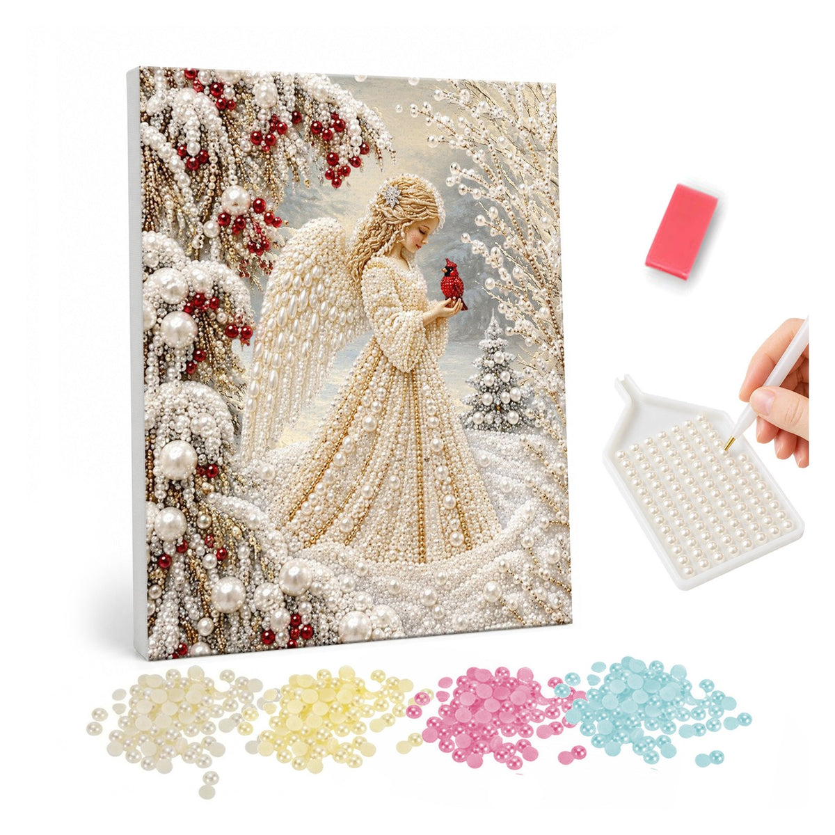 Framed Pearl Diamond Painting Kit, 11.8 x 15.7 Inches
