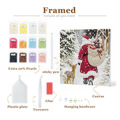 Framed Pearl Diamond Painting Kit, 11.8 x 11.8 Inches