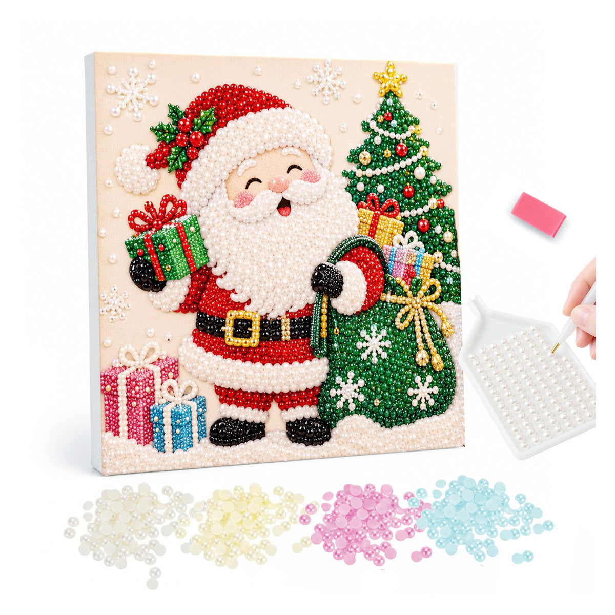 Framed Pearl Diamond Painting Kit, 11.8 x 11.8 Inches