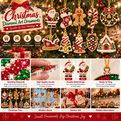 DIY Pearl Diamond Painting Christmas Ornaments, 10-Piece Set