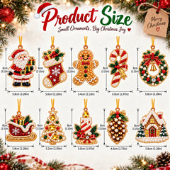 DIY Pearl Diamond Painting Christmas Ornaments, 10-Piece Set